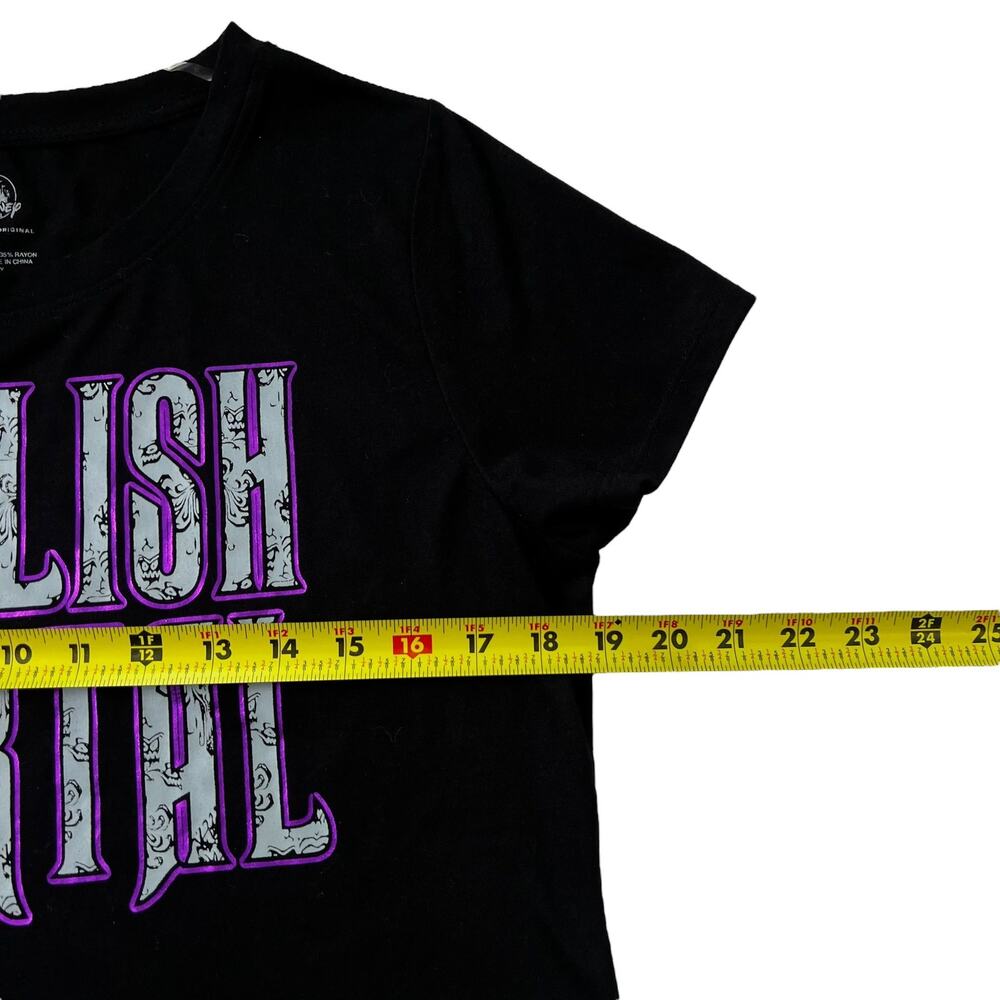 Disney Black Printed Follish Mortal T-Shirt Women‎ Size Medium NWT | 42-21 - Picture 4 of 5
